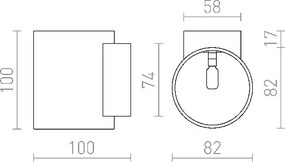 RENDL TUBA W nástěnná matná černá/zlatá 230V LED G9 5W