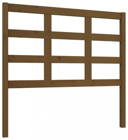 mézbarna tömör fenyőfa ágyfejtámla 105,5x4x100 cm