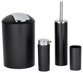Fekete műanyag fürdőszobai kiegészítő szett Calvo – Wenko