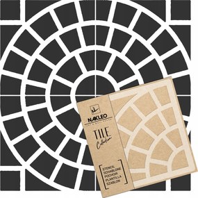 Festősablon Csempe Csempék Többször felhasználható 60x60cm Geometriai minta Maure