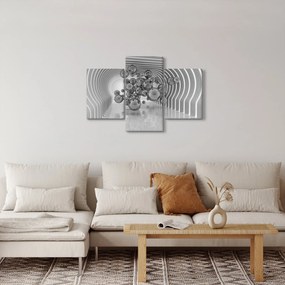 Kép - Fekete-fehér buborékok (90x60 cm)