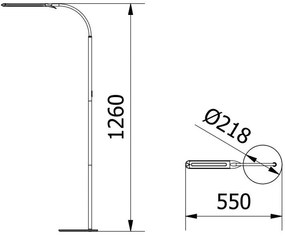 Lámpa Állólámpa YORK 10W, 900lm, AC220-240V, 3 fokozatú fényerő, 3-CCT, távirányító ,PF>0,5, Ra>85, fekete