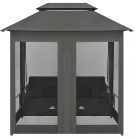 átalakítható antracit acél hintaágy tetőponyvával 220x160x240cm