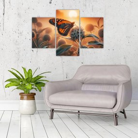 Kép – Pillangó a lenyugvó napban (90x60 cm)