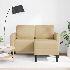 zöldszürke vászon 2 üléses kanapé L-alakú kanapéval 125 cm