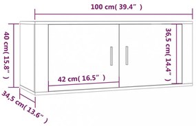 2 db sonoma tölgy színű fali TV-szekrény 100 x 34,5 x 40 cm