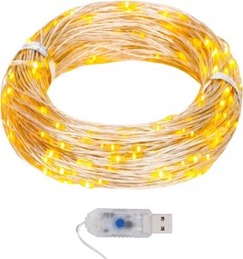 vidaXL 8 funkciós meleg fehér fényű tündérfényfüzér 400 LED-del 40 m
