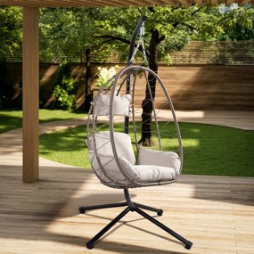 Juskys Aria rattan függőfotel - bézs