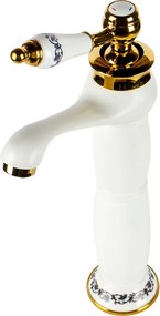 Izmir || White &amp; Gold magasított retro mosdó csaptelep