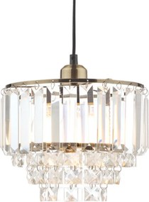 LAURA ASHLEY 3727733-Q VIENNA Kristály Függesztett Lámpa Antik Sárgaréz, Fehér E27 IP20