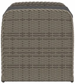 Szürke polyrattan tárolópad párnával 80 x 51 x 52 cm