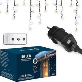 Jégcsap Lámpa Szett 500LED IP65 Időzítő Fehér Kültéri Pro Pilot Flash 25m