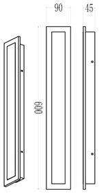 LED kültéri fali lámpa WOW LED/20W/230V 3000/4000/6500K 60 cm IP54 fekete