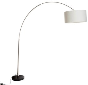 Acél ívlámpa fehér textilbúrával 50 cm - XXL