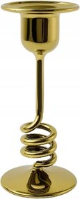 Üveg gyertyatartó spirál arany