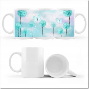 Pillangók fényképes bögre Türkiz világ