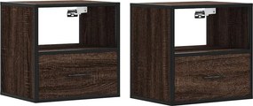 vidaXL 2db barna tölgy színű fali éjjeliszekrény 40 x 31 x 39,5 cm