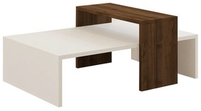 Dohányzóasztal Glow - White, Walnut