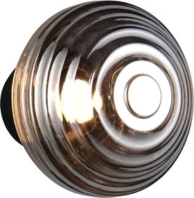 Sötétszürke USB üveg LED fali lámpa ø 15,5 cm Earl – Reality