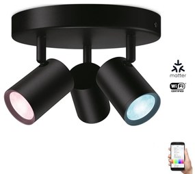 WiZ WiZ - LED RGBW Dimmelhető spotlámpa IMAGEO 3xGU10/4,9W/230V fekete Wi-Fi WI0070