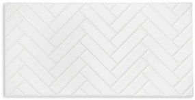 3D PVC falpanel Fehér halszálka mintás , fényes fehér minta krém fugával