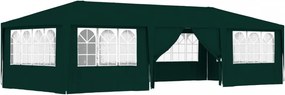 zöld rendezvénysátor oldalfalakkal 4 x 9 m 90 g/m²