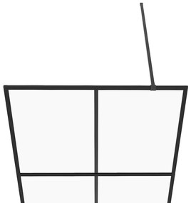 Fekete zuhanyfal átlátszó ESG üveggel 80 x 195 cm