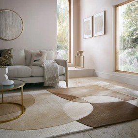 Barna-bézs gyapjú szőnyeg 160x230 cm Glow – Flair Rugs
