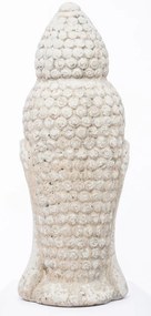 Cyrus design krém színű koptatott buddha fej dekorációs szobor 40x15x14cm