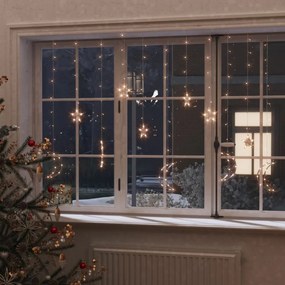 138 meleg fehér LED-es csillag és hold fényfüzér távirányítóval