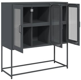 antracit hidegen hengerelt acél tálalószekrény 100,5x39x107 cm