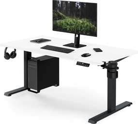 Elektromos íróasztal magasságállítással ergonomikus antracit-fehér, 1400x700 mm: ARIA