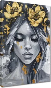 Vászonkép 40x60 Nő Absztrakt Arany Virág