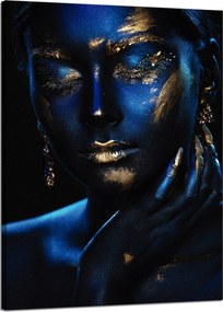 Vászonkép Elmélkedő Nő Arany ékszerek 50x70 cm