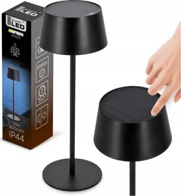 LED dimmelhető érintésvezérelt napelemes lámpa LED/3W/5V USB 1800 mAh IP44 fekete