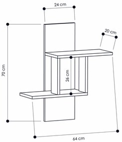 Fali polc Mill - Anthracite