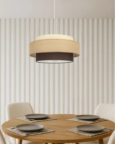 BRILAGI - Kábeles függőlámpa RESNA 1xE27/60W/230V Ø 40 cm bézs/fekete