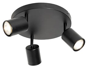 Modern mennyezeti lámpa fekete állítható kerek 3 lámpa - Java