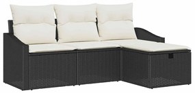 vidaXL Kanapé Szett párnával 4 pcs polirattan