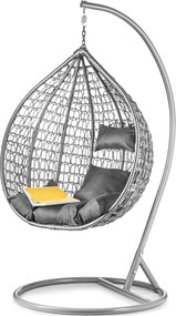 Szürke függőszék KOKON állvánnyal, szürke párna