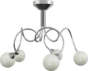 vidaXL mennyezeti lámpa kerek üvegburákkal 5 db G9 LED-lámpához
