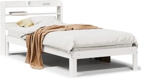 vidaXL fehér tömör fenyőfa ágykeret fejtámlával 75 x 190 cm