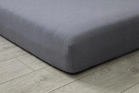 Jersey Prémium gumis lepedő vastag Grafit sötétszürke 120x200