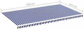 kék és fehér csere napellenző ponyva 6 x 3,5 m
