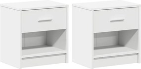 vidaXL 2 db fehér éjjeliszekrény fiókkal 39x28x41 cm