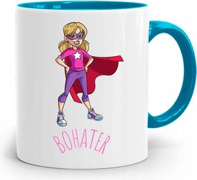 Kék Bögre Gyerekeknek Szuperhős +név nyomott mintával