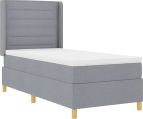 vidaXL Boxrugós ágy matracmal Világosszürke 80 x 200 cm szövet