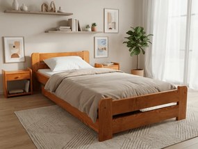 Laura ágy 80x200, égerfa Ágyrács: Léces ágyrács, Matrac: Sommera 18 cm matrac