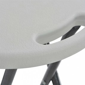 2 db fehér összecsukható HDPE és acél bárszék