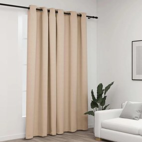 vidaXL bézs vászonhatású sötétítőfüggöny fűzőkarikával 290 x 245 cm